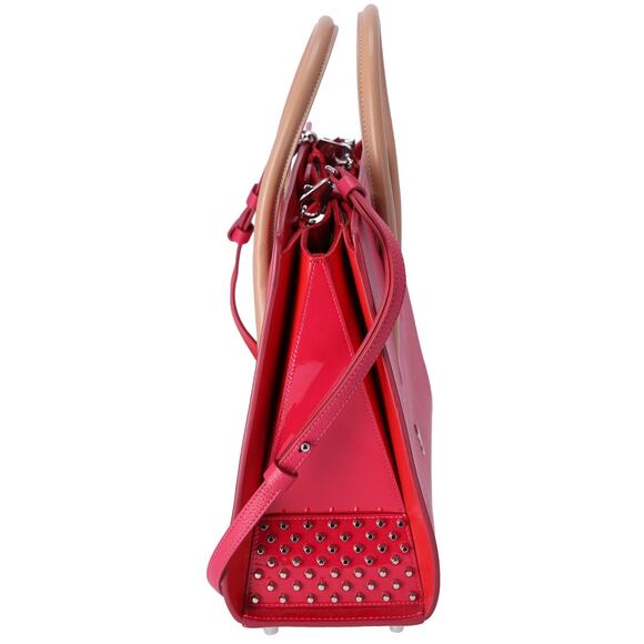 Christian Louboutin Paloma Medium Tote Leather Red Studded - Picture 3 of 6